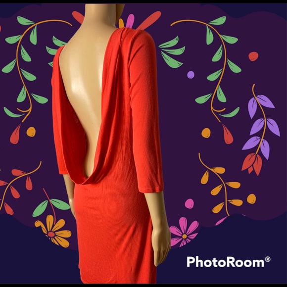 Victoria’s Secret orange/red knit dress with low cut back size Medium - Picture 3 of 7